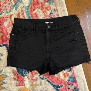 Old Navy boyfriend black shorts mid rise size 8